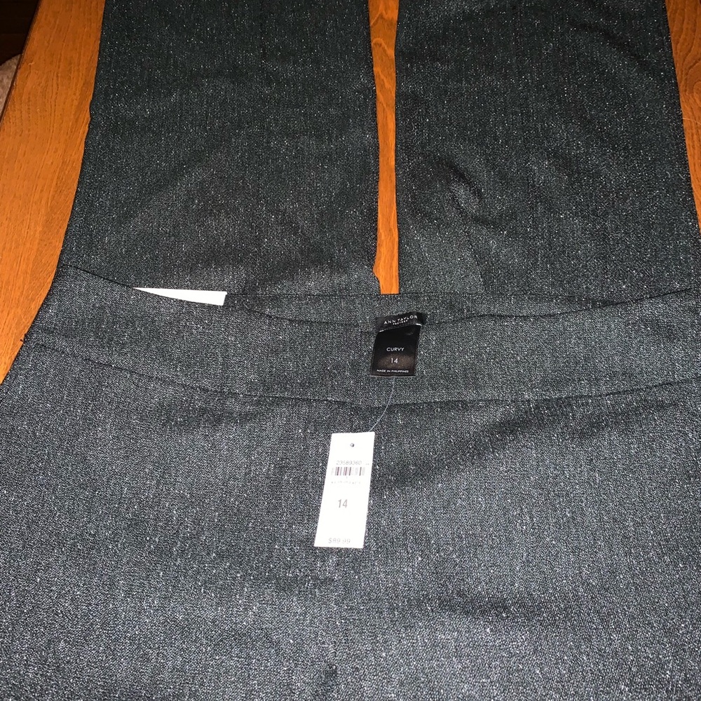 NWT Ann Taylor Curvy Black Tweed Trouser